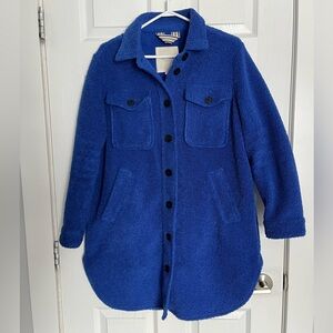 Part Two Teddy Fleece Shirt Jacket | Cobalt Blue | Size EU 34